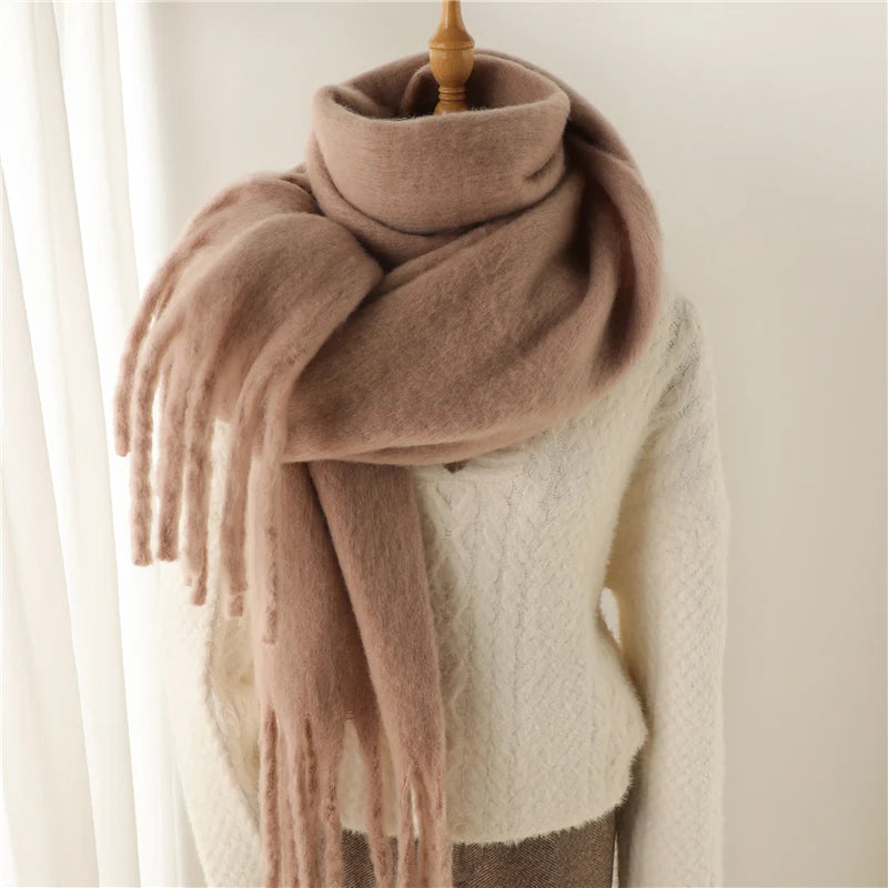 Winter Scarf for Women Cashmere Warm Solid Pashmina Blanket Wraps