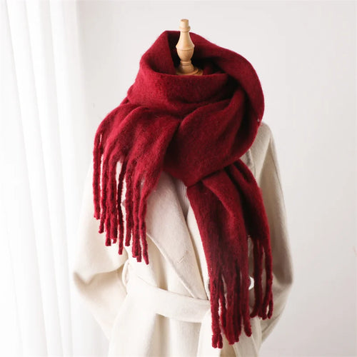 Winter Scarf for Women Cashmere Warm Solid Pashmina Blanket Wraps